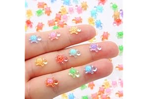 TOUCH TOP 200 Pcs Mini Resin Turtles Glow in the Dark, Tiny Sea Turtle Animals to Hide Small Luminous Figures Miniature Plastic Ocean Animal for Fairy Garden Micro Landscaping Dollhouse Home Decor Crafts