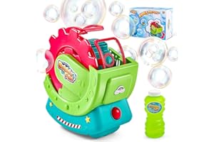 MAKE KIDS SMILE BUBBLE FUN Bubble Machine for Toddlers Kids & Pets, with 8oz Safe Solution, Extra Large & Bubbles in Bubble Maker, Children & Pets Dog Toys Gift, Indoor/Outdoor Birthday Wedding Party Bubble Blower