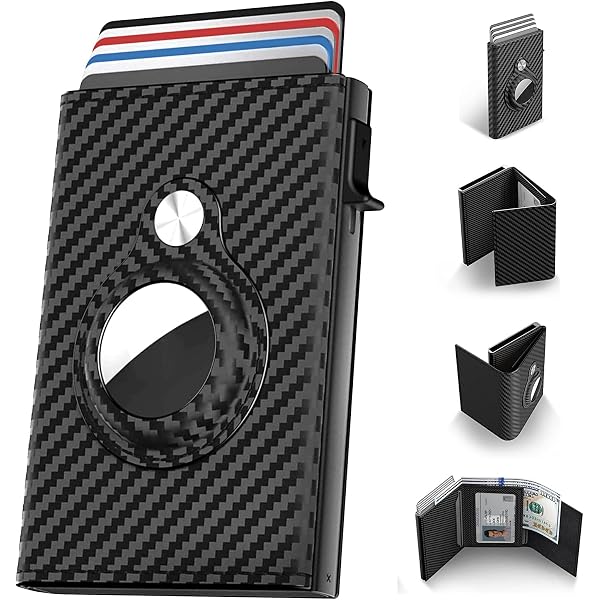 Storus Smart Trackable Wallet - RFID Blocking Card Holder With AirTag Compartment, Slim Design For Men