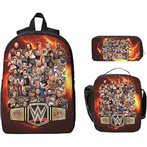WAFYE Wrestling Backpack With Lunch Bag Box And Pencil Case Wrestle Lovers Backpacks Back Pack Laptop Bag Outdoor Sports Ruck