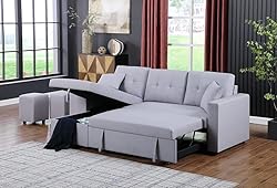 TUTB 93'' L-Shape Convertible Sleeper Sectional