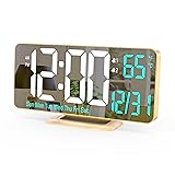 KOSUMOSU Dual Alarm Clock 6.7in Gold Desk Clock
