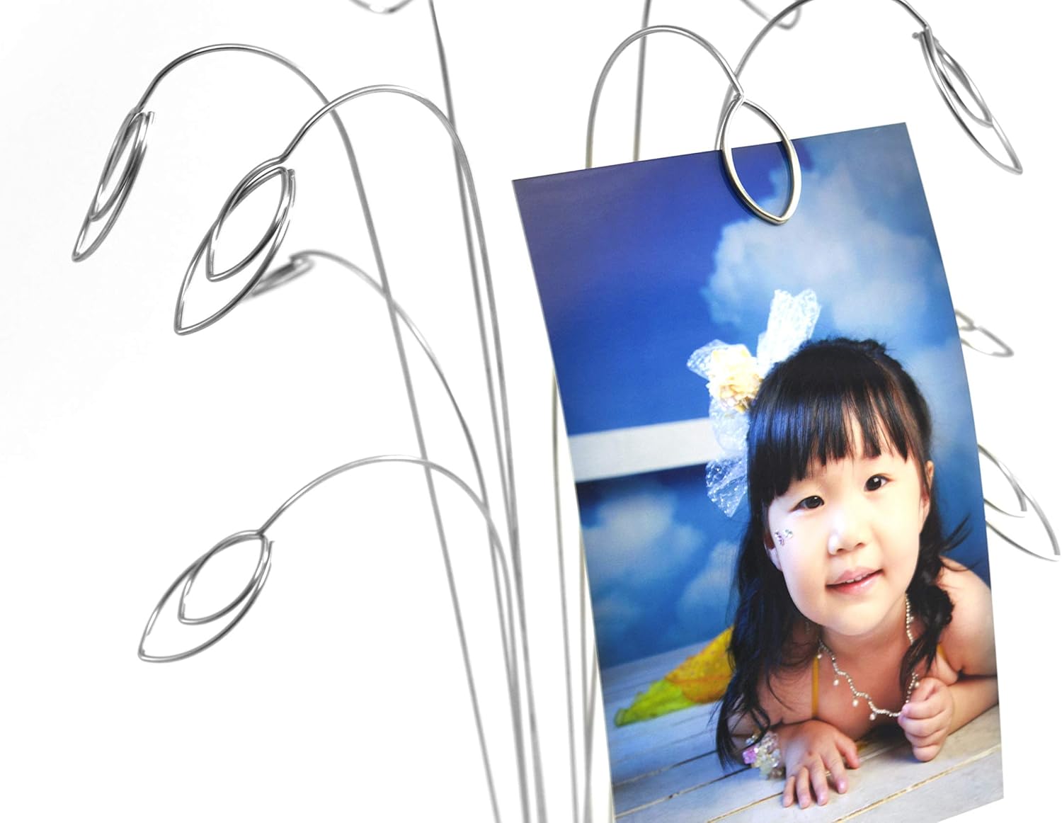 HOHIYA Photo Tree Holder Stand Christmas Cards Clip for Hanging Decoration Photos Notes Paintings Card Memos Home Indoor Decoration Birthday Wedding Party Gift Silver - Image 3