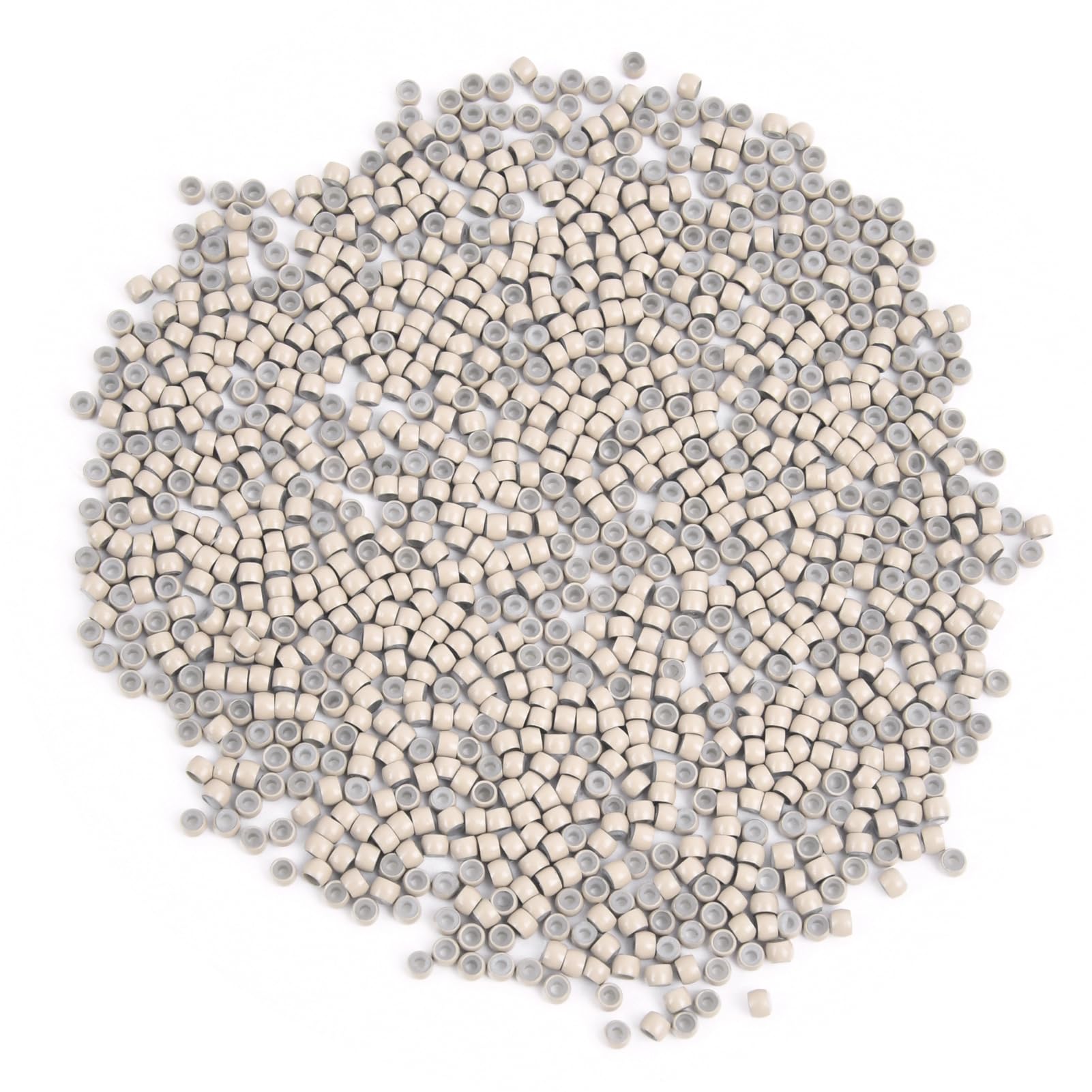 Vlasy Silicone Lined Nano Rings Beads for Nano Tip Hair Extensions Micro Nano Beads (1000pcs, Gray Blonde)