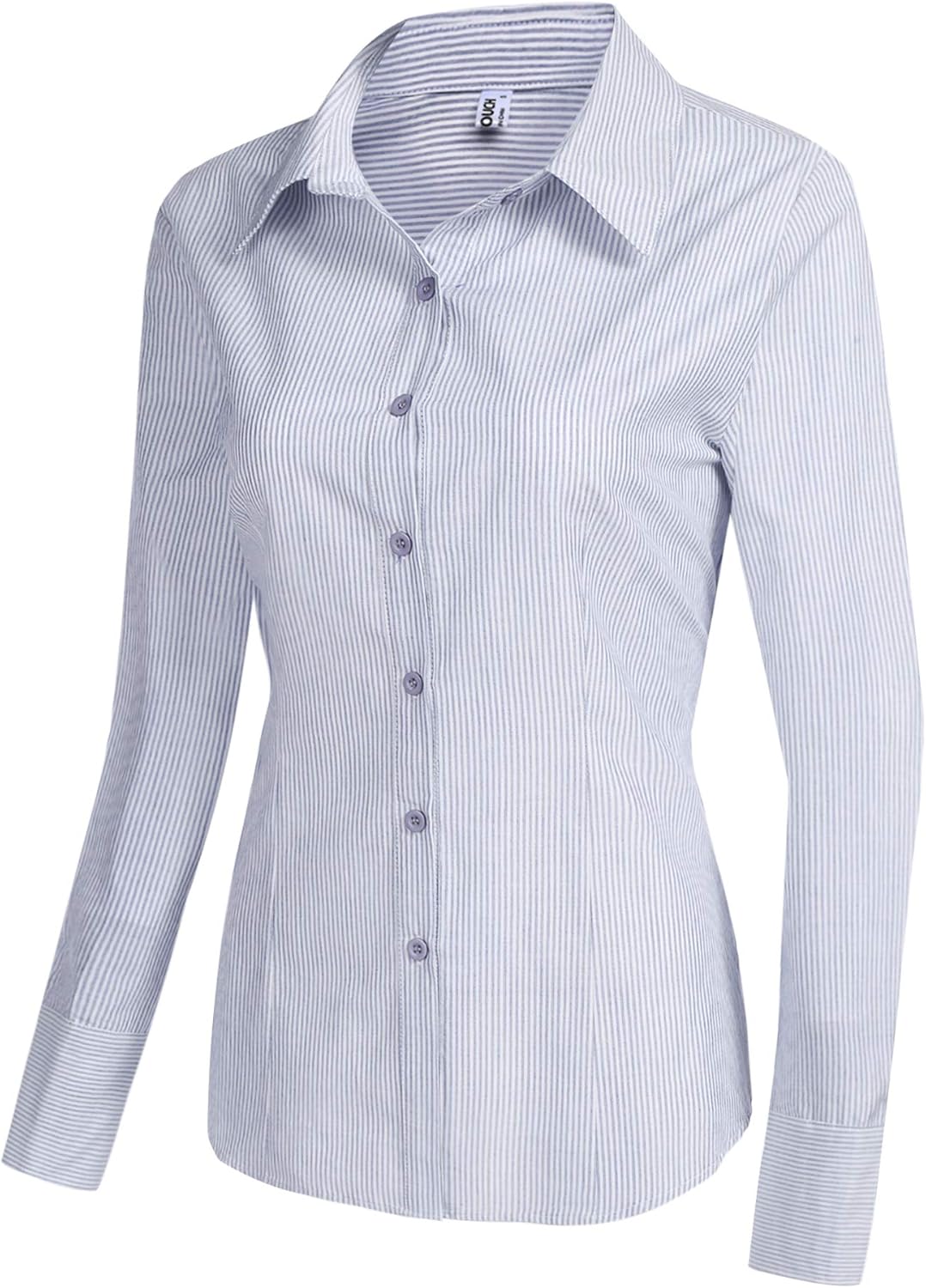 Hotouch Womens Cotton Basic Button Down Shirt Slim Fit Dress Shirts at  Women’s Clothing store