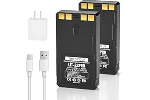 BURFLO 2-Pack LIT-22 Battery for Flex-M Flex G-36 Flex-S Flex-Plus Flex Series Spypoint Cellular Trail Hunting Camera,Upgrade 6370mAh Replacement Rechargeable Lithium Battery Pack,1Type-C Cable&USB Wall Plug