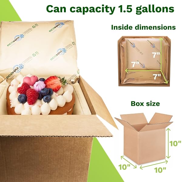 IDL PACKAGING 10″ X 10″ X 10″ INSULATED SHIPPING BOX, 1.5-GALLON CAPACITY, PACK OF 1 – INCLUDES ECOMAX™ THERMAL-PAPER LINERS, ABSORB CONDENSATION – FOR FROZEN FOOD, MEAT, OR FISH