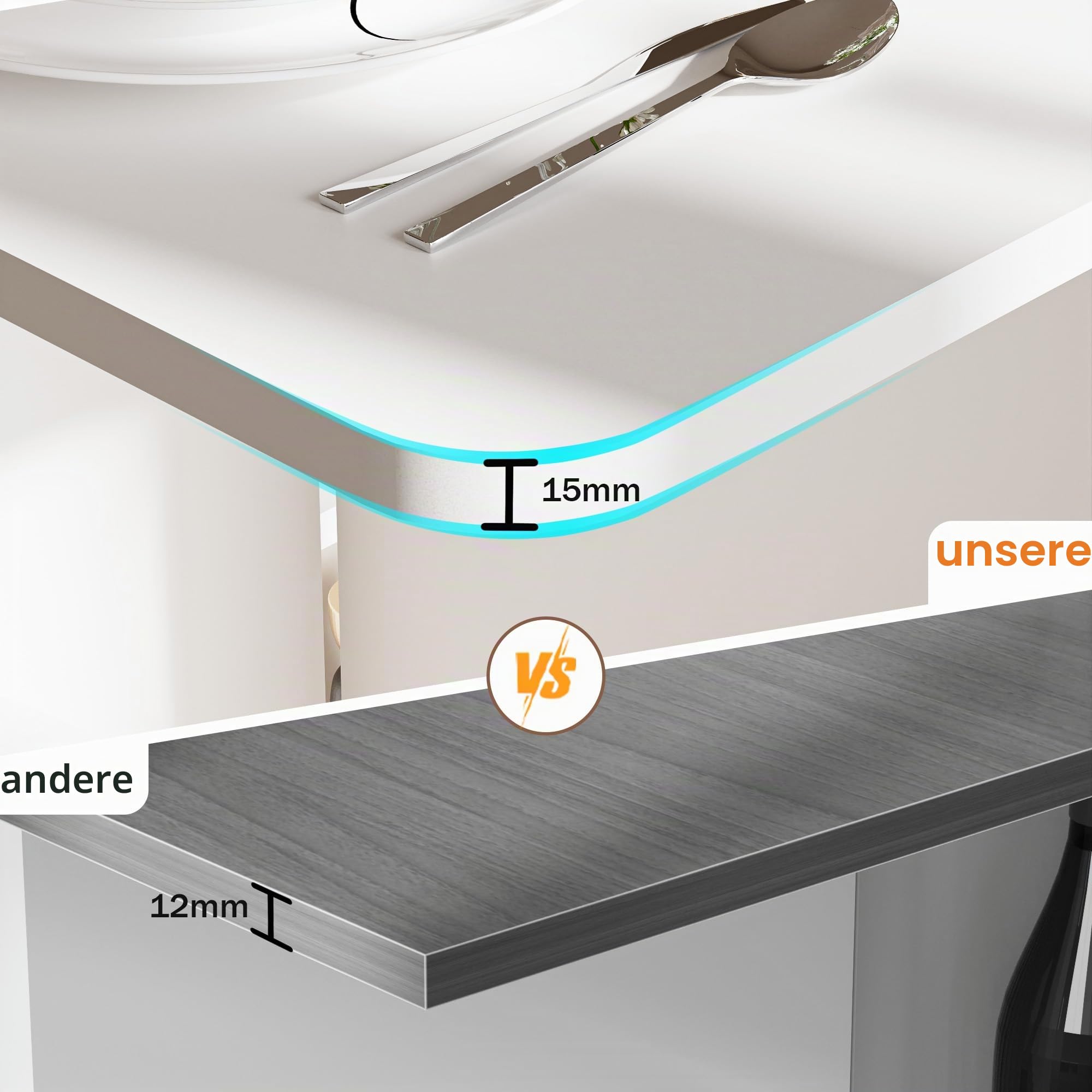 Ztexkee Mobiler Klapptisch Klappbarer Esstisch auf Rädern Klapptisch mit 1 großen Schrank und 3 offenen Fach Sideboard Mobiler Esstisch für kleine Räume Esszimmer Küche 100 x 70 x 79 cm Weiß 8