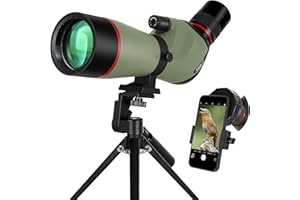 Gosky HD Spotting Scope 20-60x80mm with Tripod and Smartphone Adapter, BAK 4 Prism Spotter Scopes for Bird Watching Target Shooting Hunting Wildlife Scenery Moon Watching Hiking