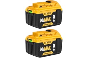 2-Pack 9000mAh Battery for Dewalt 20V Max Battery – Compatible with DCB201 DCB204 DCB206 DCB207 DCB181 DCB180 Series Tools, F