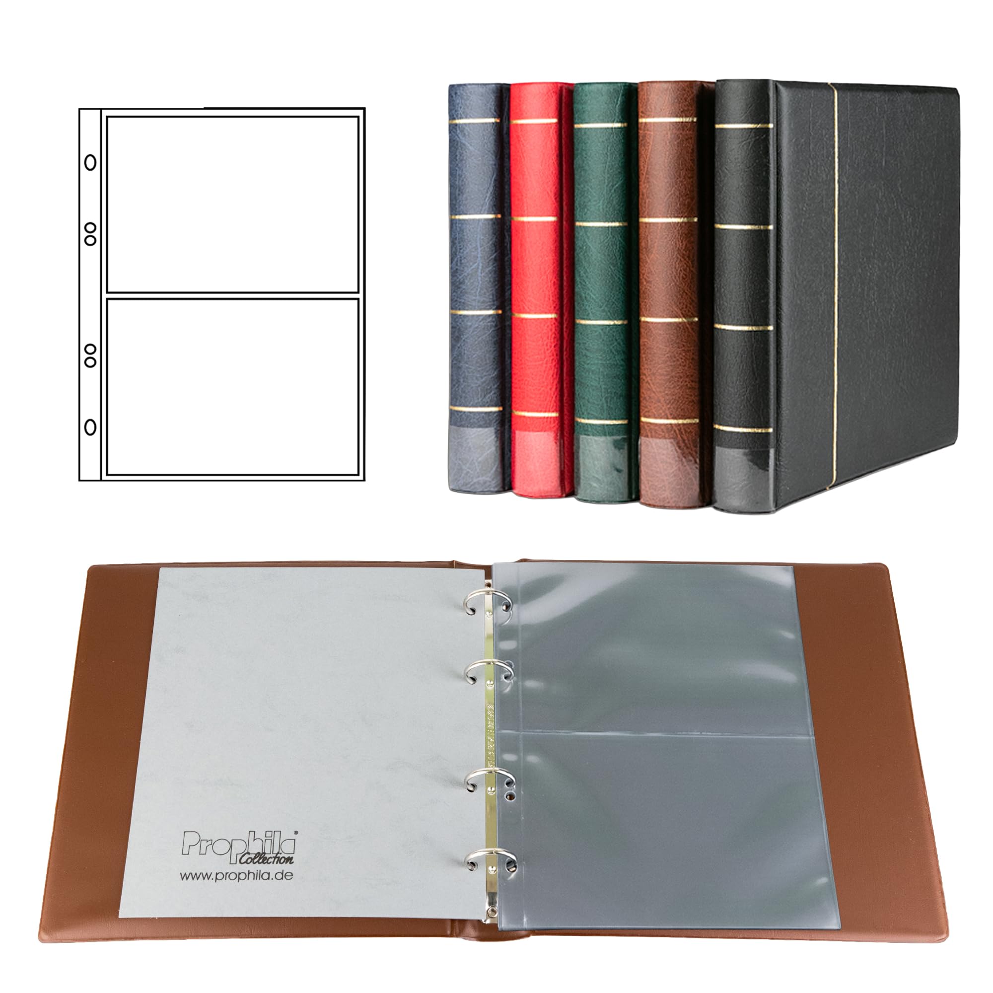 Prophila Postcard Album with 20 pockets for 40 Postcards