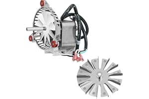 FLAMEDUTY Replacement 3-21-08639 Combustion Blower Motor,Compatible with Harman P68,XXV,P43,P61,P38 Pellet Stoves,Includes 3-21-00661 Single Paddle Fan Blade,Works with Harman Advance,Accentra 52i,and Accentra