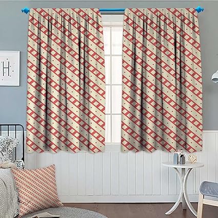 Amazon Com Alilihome Geometric Blackout Window Curtain Checked