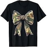 Camouflage Camo Bow Girls Camo Coquette Bow Hunting Women T-Shirt