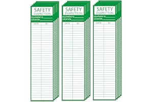 FENGHERUIA 50 Pcs Safety Inspection Stickers 8.5×2 Inch Green Safety Inspection Tags Accident Prevention tag Inspection Record tag for Inventory Scaffolds Ladders Fire Extinguisher Machinery