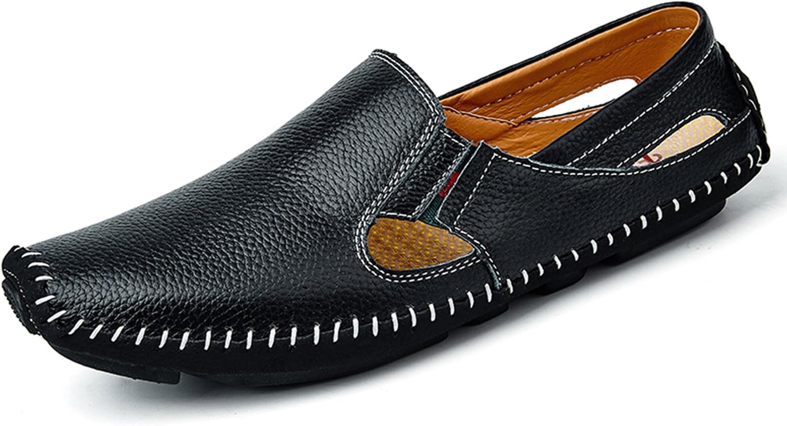 Noblespirit Men's Driving Shoes Leather Fashion Slipper Casual Slip on Loafers Shoes in Summer