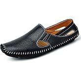 Noblespirit Men's Driving Shoes Leather Slipper Casual Slip on Loafers | Top Grain Leather Upper, Moccasin Toe, Slip-on, Traction Rubber Outsole, Mens Dress Shoes, Mens Casual Loafers