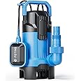 FOTING Sump Pump, 3/4HP 4300GPH Automatic&Manual 2024 Upgraded, Submersible Water Pump with Float Switch Clean/Sewage, Sealed Thermoplastic Utility Pump, 16ft Power Cord for Pool Tub Pond Basement