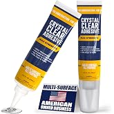 Berkland Clear Construction Adhesive, 2.5 oz 2-Pack - Max Strength | Crystal-clear, fast-drying waterproof glue &amp; sealant for trim, tile, mirrors &amp; more - bonds most materials