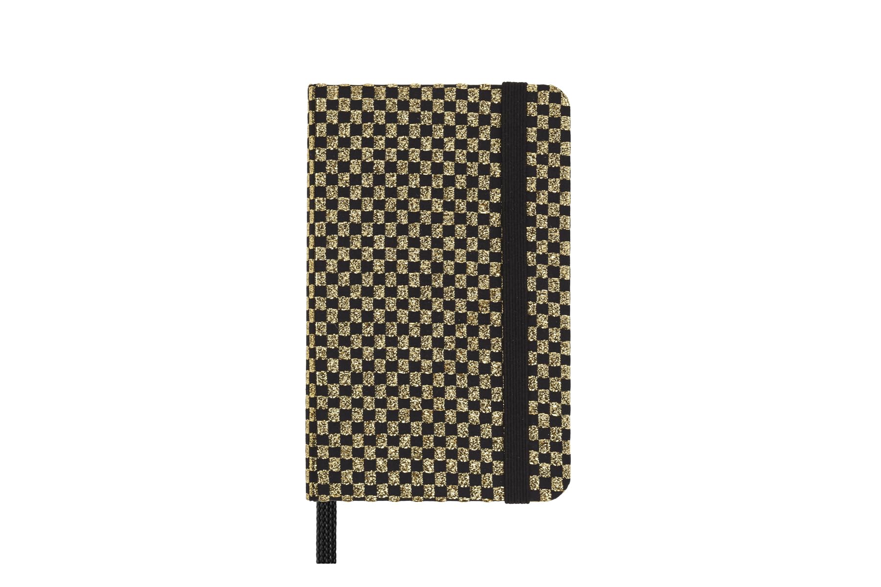 Moleskine Shine Notebook, Cover with Made in Italy Mantero Fabric, with White Pages and Elastic Closure, Pocket Size 13.6x8.8 cm, Color Gold