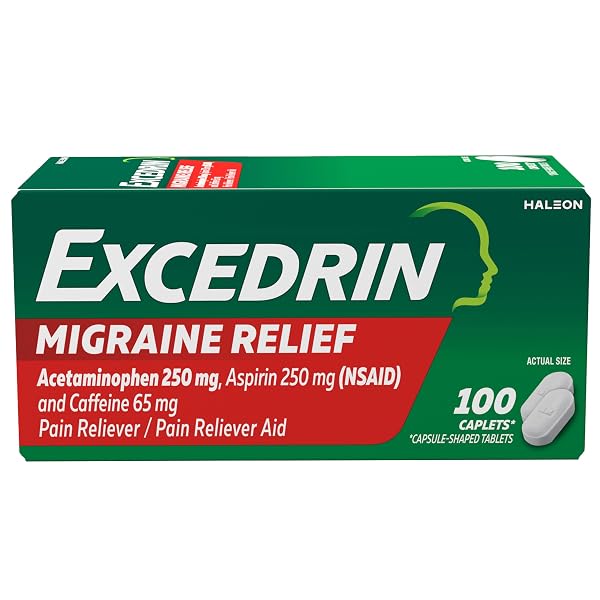 EXCEDRIN MIGRAINE RELIEF CAPLETS FOR MIGRAINE SYMPTOMS, ACETAMINOPHEN...