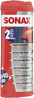 SONAX MicrofaserTücher Außen - der Lackpflegeprofi (2 Stück) hochwertig und flauschig, zum Entfernen von Polierrückständen | Art-Nr. 04162410