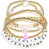 AICase for Korea-Pop Stray Kids Katseye blackpink bts Enhypen Merch Gifts Bracelets Birthday Decor 5 Pcs Stackable Stretch Beaded K_Pop SKZ Bracelets Costume Merchandise Jewelry Gifts for Fans