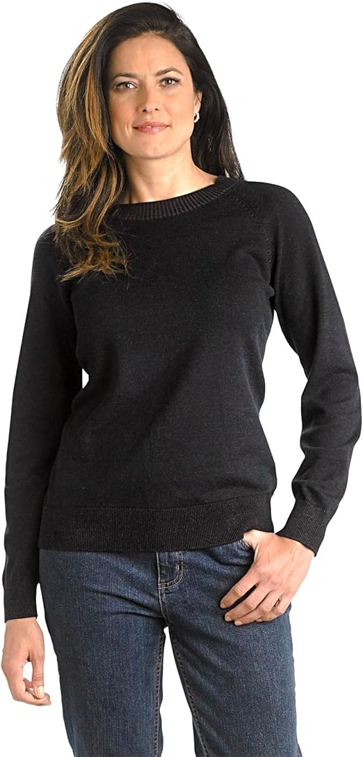 Woolrich Women's Plum Run Crew-Neck Sweater, Black, XS at Amazon Womenâs Clothing store