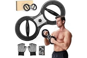 HOTWAVE Burn Machine Arm Workout, Spinning Rotator Shoulder Burn Machine - 360 Degree Rotating Burn Machine Arm Workout Equipment Machine for Men&Women with Boxing Gloves Adjustable Resistance