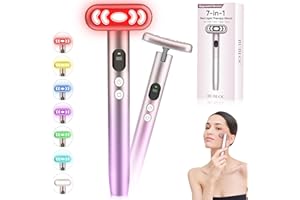SGJHUI Upgrade 7 in 1 Light Therapy Wand with Display Screen,Home Use Light Face Wand for Face & Eye,Portable Light Therapy,Travel LED Light Therapy for Face,Purple