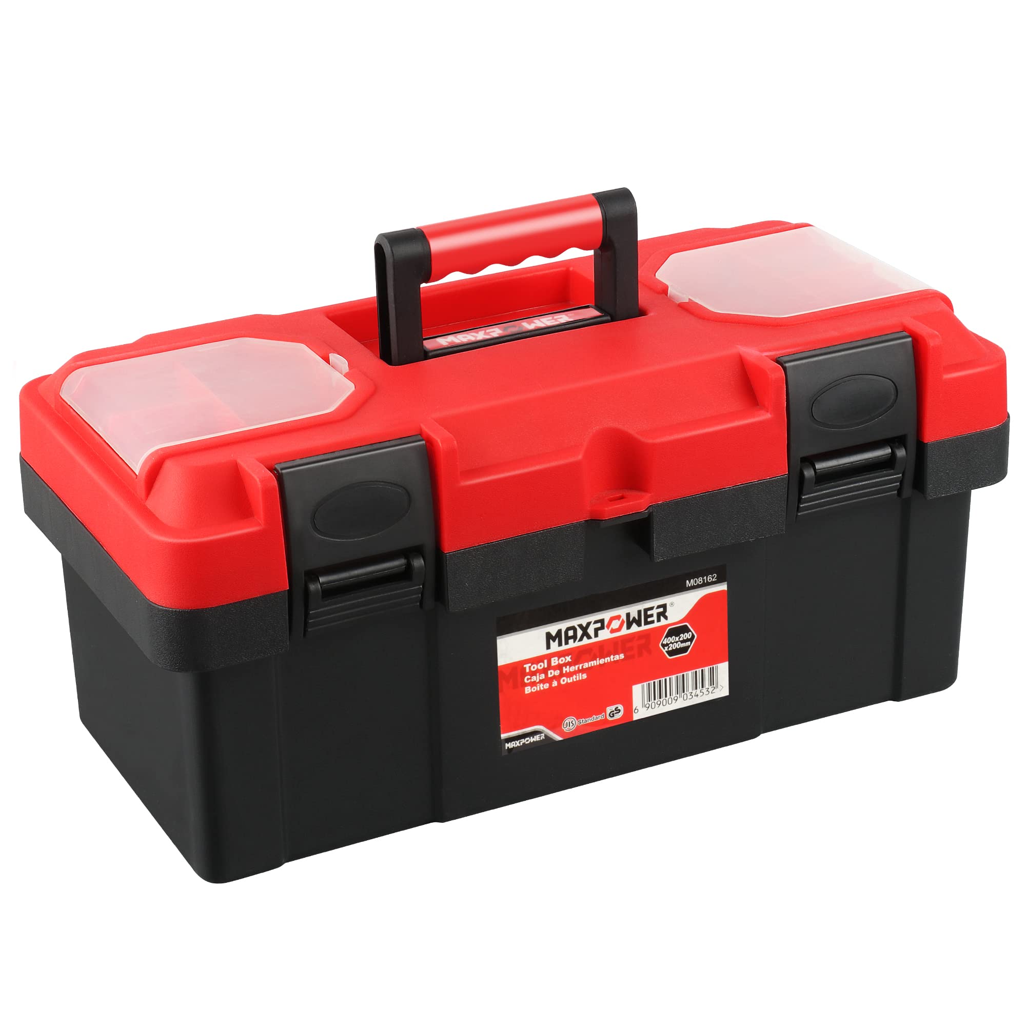 Photo 1 of MAXPOWER Tool Box 16 inch, Plastic Small Tool Box with Latch and Removable Tray, Lockable Toolbox for Home