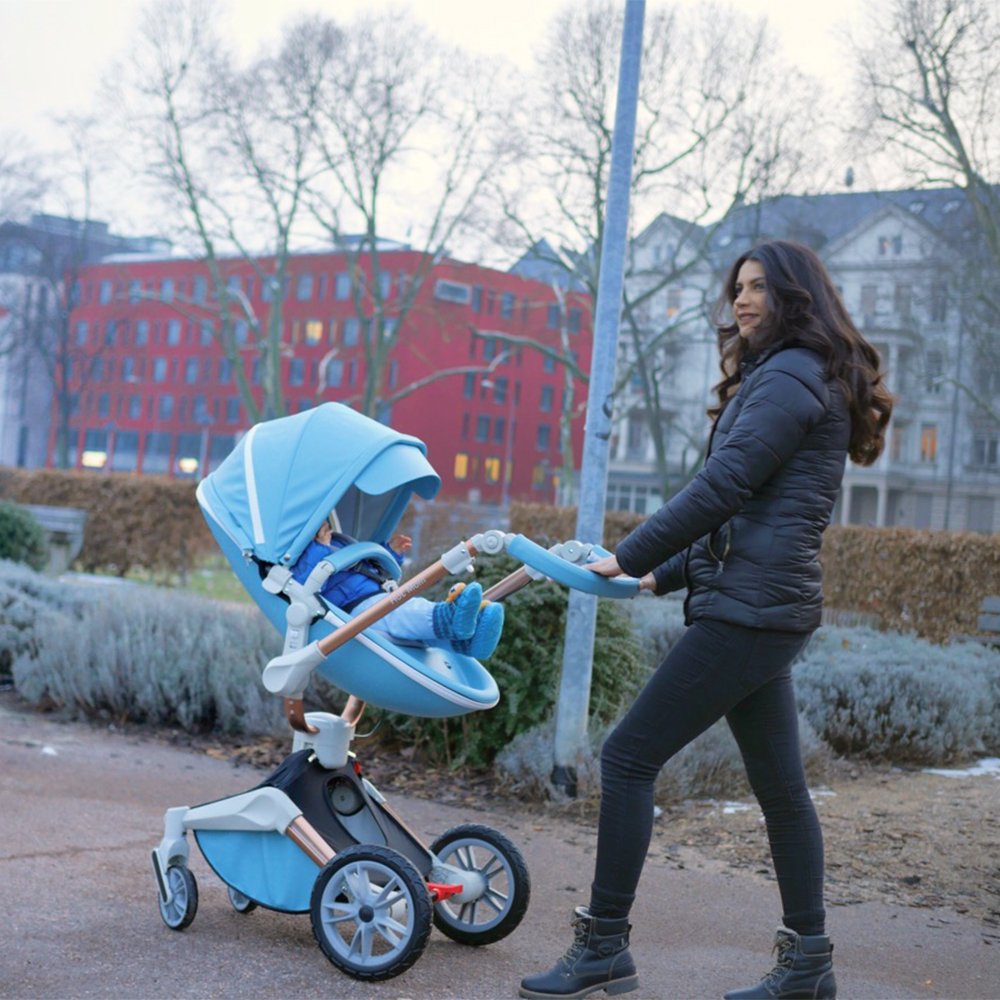 blue pram travel system