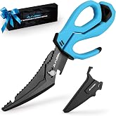 FLISSA 10-inch Fishing Scissors, Detachable Kitchen Scissors | Stainless Steel Blades, Fish Scaler and Fin Clipper, Non-Slip Handle, Easy Cleaning and Precise Control