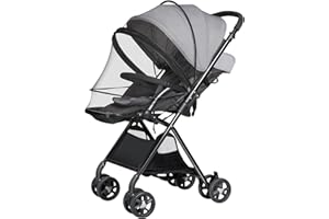 Bemece Universal Baby Stroller Mosquito Net, Durable Mosquito for Stroller with Two-Way Zippers & Storage Bag, Breathable & Foldable Mosquito Nets, Perfect Bug Net for Strollers