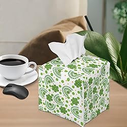 Talayituse Green Leaf Print Tissue Box Cover Square