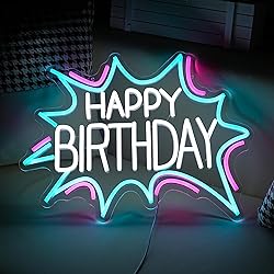 LIUOZHTEA Happy Birthday Neon Sign Dimmable
