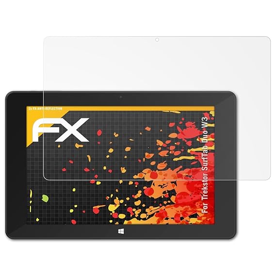 atFolix Panzerfolie kompatibel mit Trekstor SurfTab Duo W3 Schutzfolie, entspiegelnde und stoßdämpfende FX Folie (2X)