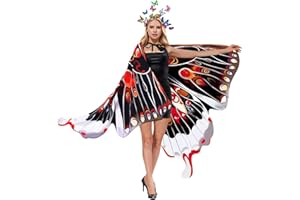 INCOK Butterfly Wings Women - Adult Fairy Double-Sided Butterfly Wing Cape Butterfly Shawl