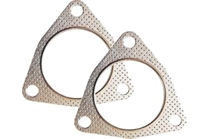 jokormo 2 PCS Car Exhaust Gasket Replacements, Metal Vehicle Flange Gasket for Exhaust Turbo Catback Headers, Universal Waterproof Durable Automotive Accessories for Truck SUV Car (Silver #2.48In)