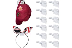 Diamerd Hat Hooks for Wall, Headband Holder Adhesive No Drilling Hat Racks Organizer for Door Closet, Transparent, 14-Pack