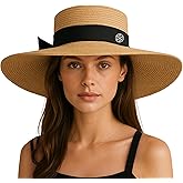 Silver Mirror Wide Brim Sun Hat – UPF 50 Sun Protection Hat, Lightweight & Adjustable Hat, Esthetician-Designed Sun Hats for Women UV Protection, Stylish Beach & Gardening Hat Beige, By Silver Mirror