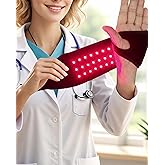 Dr.WYFOOT Red Light Therapy Wristband with Heat & Massage, Red Light Therapy Belt - 36 LED Lights, 5 Massage Levels & 3 Heat Settings, Rechargeable Portable Design(1Pce Black)
