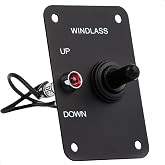 Five Oceans Toggle Boat Anchor Windlass Switch, Controlling Up/Down Function of Boat Anchor Windlasses, Waterproof, 12 Volts, SPDT 3-Terminal Switch, Stainless Steel Plate - FO3740