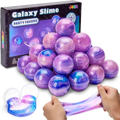 JOYIN Galaxy Slime Party Favors 24 Pack Pink Colors Non-Sticky Mess-Free Safe