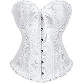 QFE Corset Tops for Women Lace Waist Push Up Sexy Bustiers Shapewear Lingerie Renaissance Underbust Bodysuit Boned