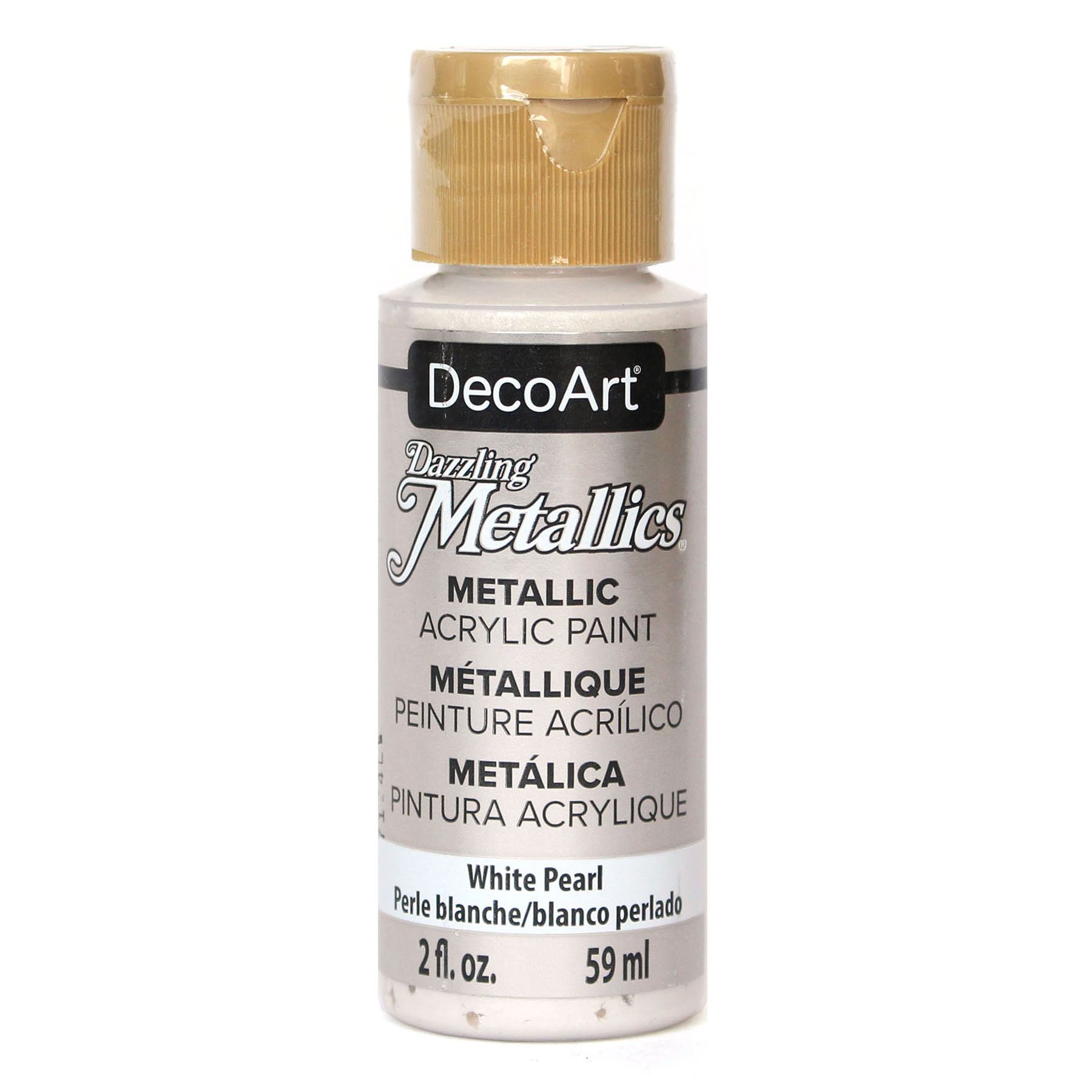 DecoArt Dazzling Metallics 2Ounce White Pearl Acrylic Paint (DMDA117