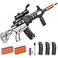 Realistic Toy for Nerf Guns Dart - Electric Sniper Rifle with Scope 120 Soft Bullets 3 Magazine, Automatic Foam Blaster for Boy Age 8-12 Years Old,Indoor Outdoor Gifts for Adult Kid Holiday Birthday