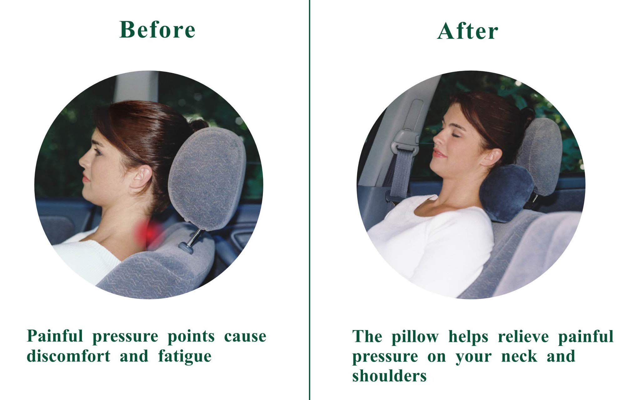 TravelMate Car Neck Pillow (Soft Version)- Neck Pillow; Car Pillow; Memory Foam Neck Pillow; Neck Rest Pillow; Car Neck Pillow (Color: Blue)