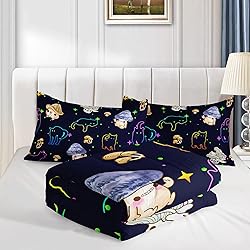 XYNHML Mushroom Kawaii Cat Comforter Set Full Size