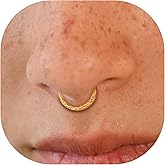 Xpircn ASTM F136 Titanium Nose Rings 16G 8mm 10mm Septum Rings Cartilage Helix Conch Earrings Nose Rings Hoops Nostril Lip Daith Rook piercing jewelry